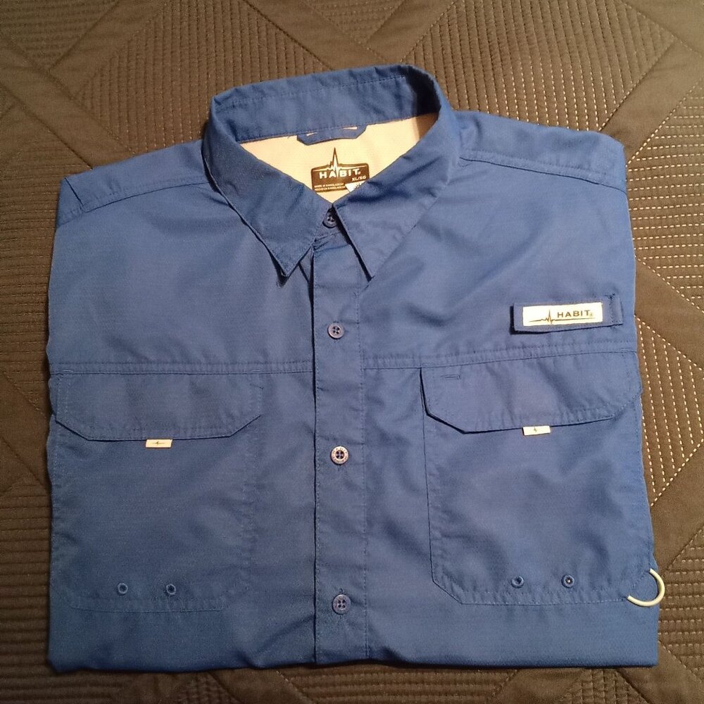 Habit Men’s Forage River Long Sleeve River Guide Fishing Shirt XL